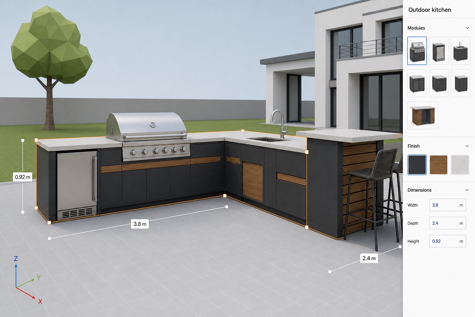 Muestre, cautive y cierre más ventas de outdoor living.